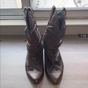 Mens Dingo vintage Brown Leather Cowboy Boots